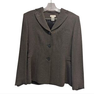 Ann Taylor Loft Women's Brown Wool Blend Blazer Jacket Size 6 Made In USA GUC